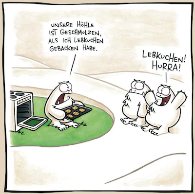 -Пока я пёк печеньки наша берлога расстаяла! - Печеньки!Ура!