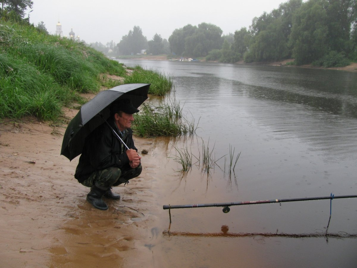 Ловить погоду. Рыбалка в дождь. Рыбалка в ливень. Рыбалка под дождем. Рыбак в дождь.