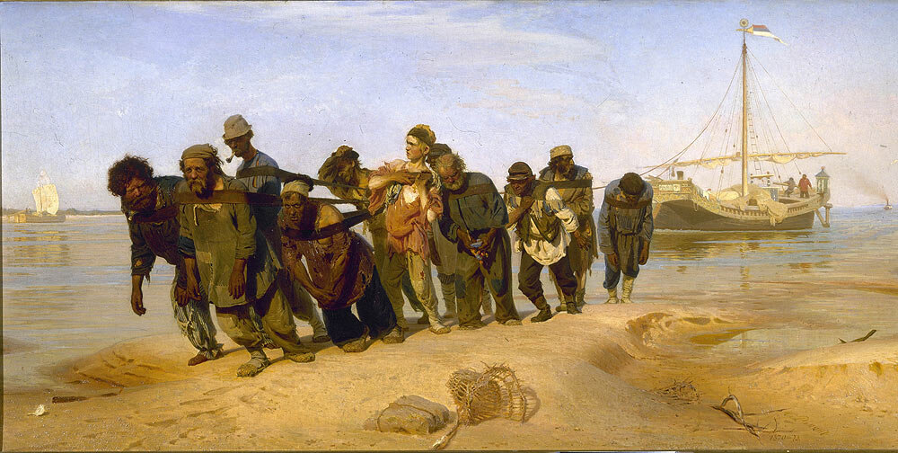 Картина И. Репина, Бурлаки на Волге