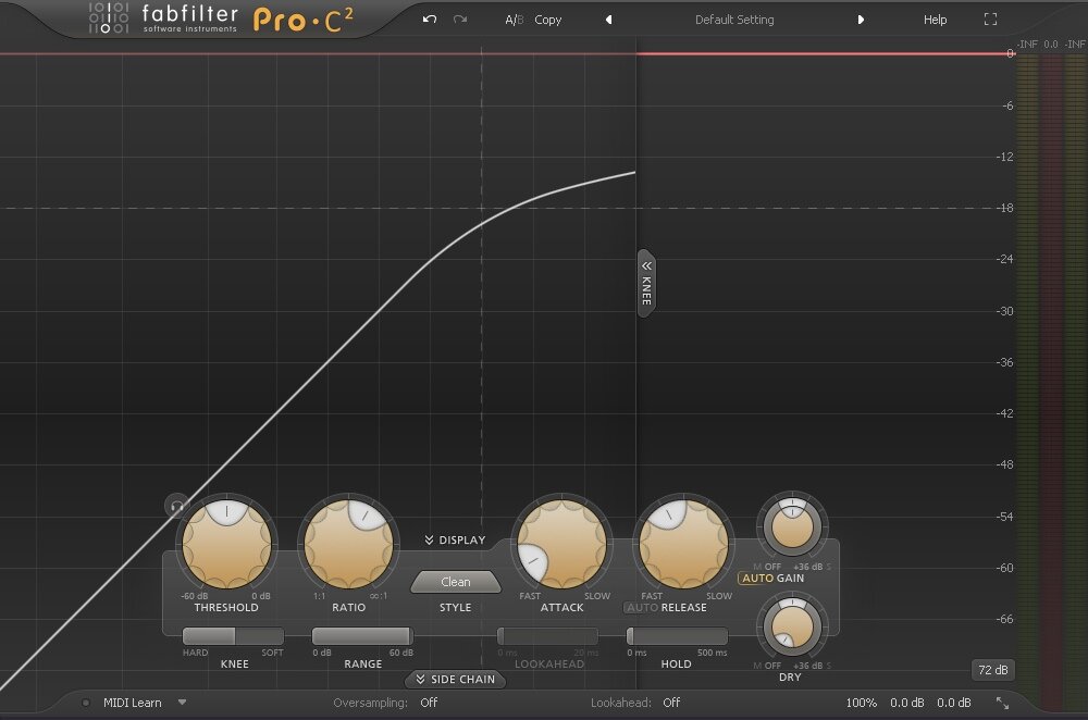 Интерфейс компрессора FabFilter Pro-C2