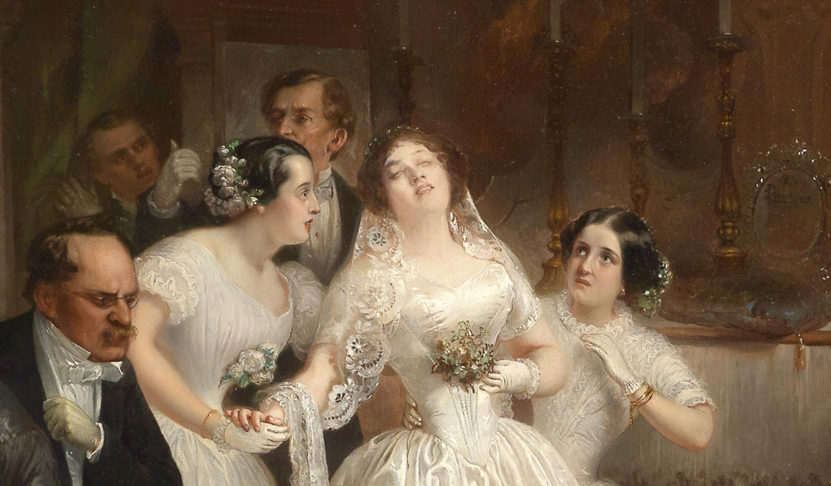 "Невеста, брошенная у алтаря", Эдуард Свобода, 1840-е(?). (сс) Wikimedia Commons. Деталь.