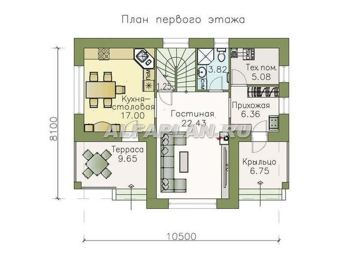 НА СЛАЙД ШОУ: Планировка дома по проекту "Ижора" 708А  © Владимир Тарасов 