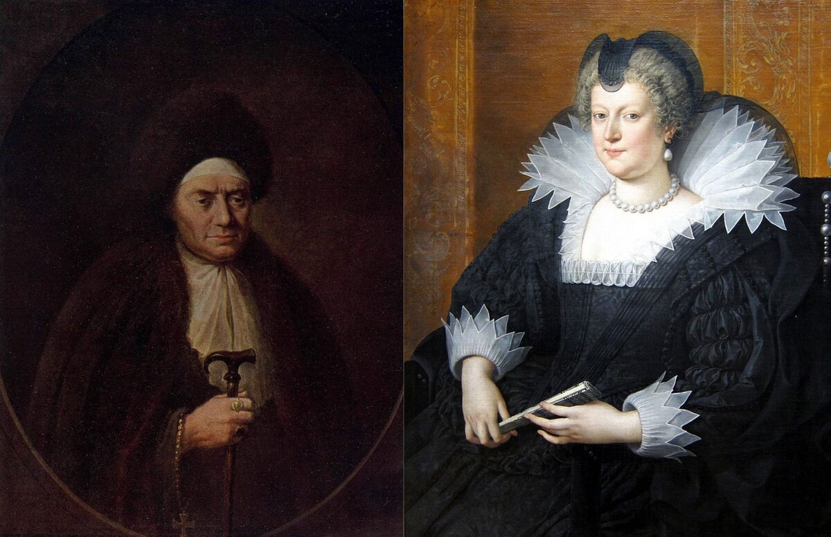 Инокиня Марфа в миру Ксения Иоанновна Романова, до брака Шестова и Мария Медичи