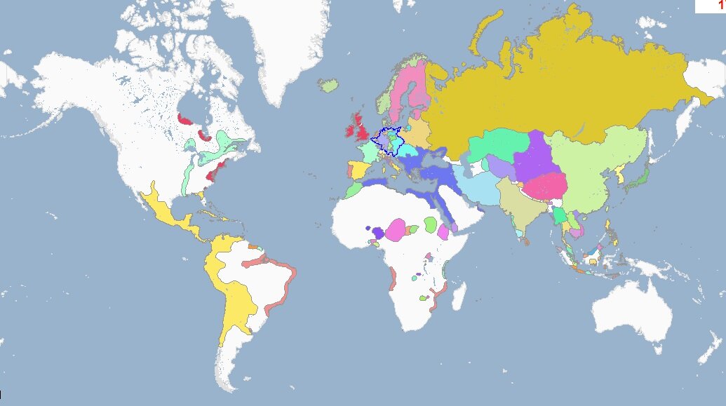 Карта мира 1700 года