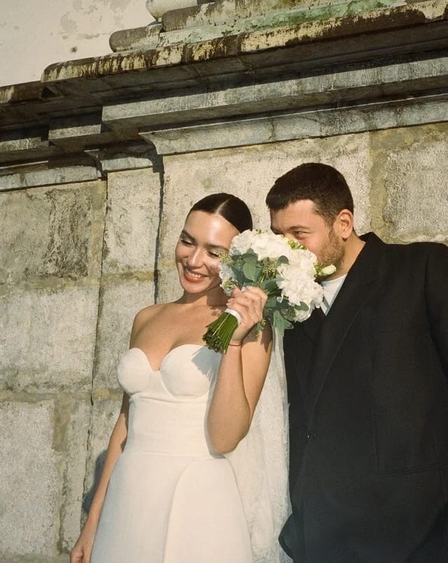 Ольга Серябкина и Георгий Начкебия в день свадьбы