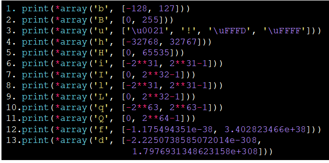 Числовой массив python. Числовой массив python