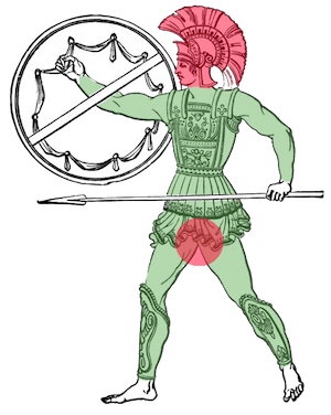 Зона поражения человека обозначены на схеме.