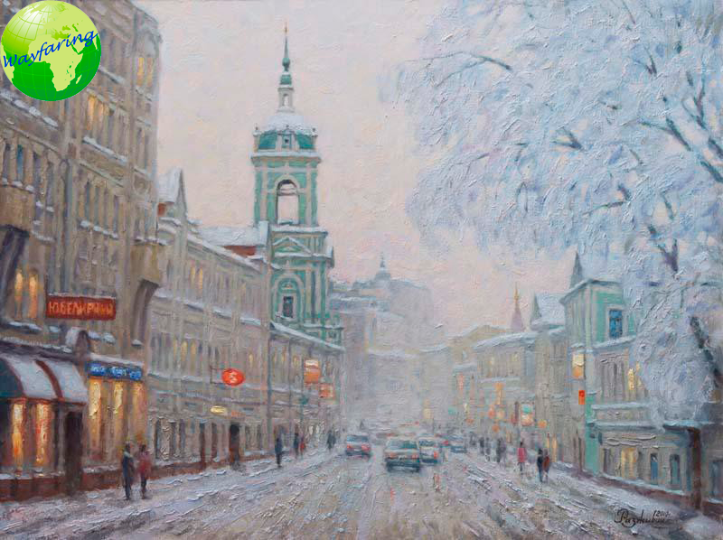 "Зимняя Москва", художник Игорь Разживин