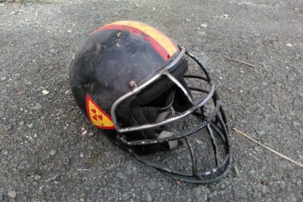 Самодельный шлем. Фото: First&Goal, личный архив Александра Ковригина