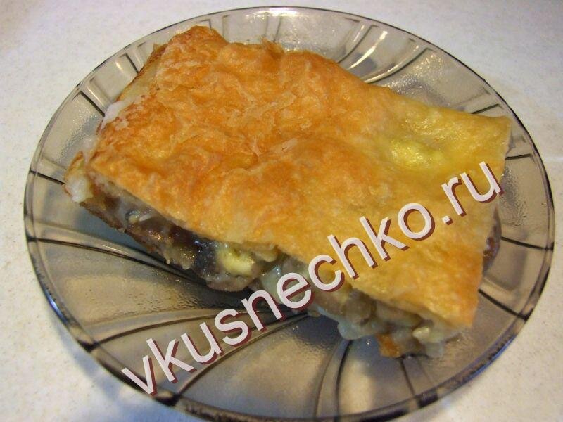 Как приготовить Пирог из слоеного теста с грибами и картофелем. Пошаговый рецепт с фото.