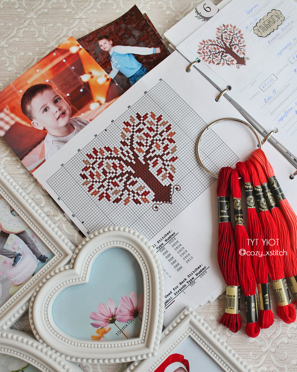  Цвет будущей вышивки — красный, как цвет настоящей любви.