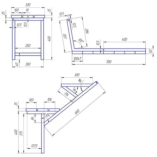 Скамейка-трансформер: три конструкции для изготовления своими руками. Видео и чертежи