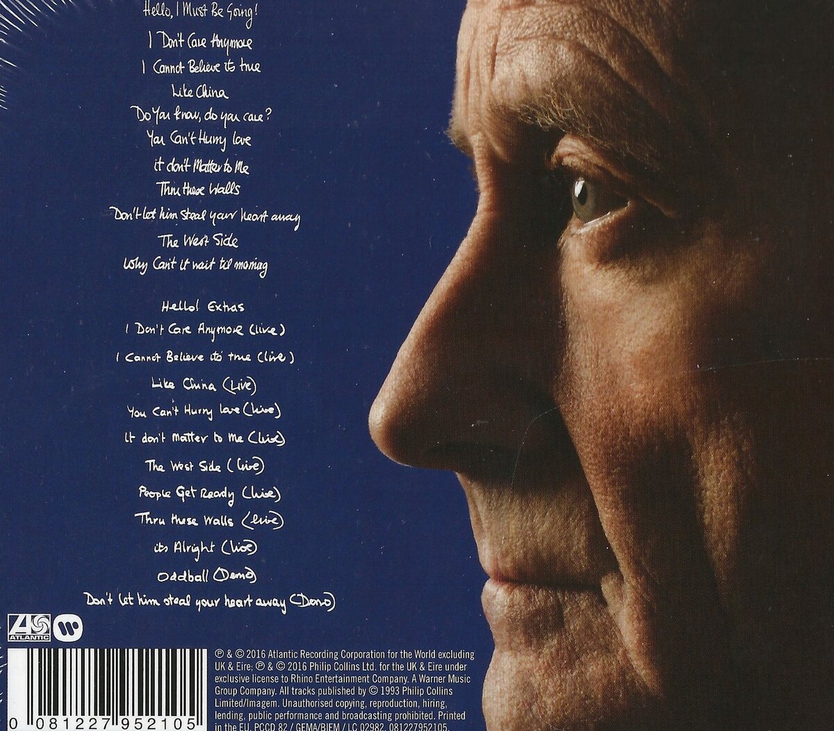 Обложка альбома Hello, I Must Be Going ► Привет, мне [уже] пора уходить [1982], переизданного в 2016-м году. Оформление пластинки полностью сохранено, кроме портрета артиста – портрет постарел.