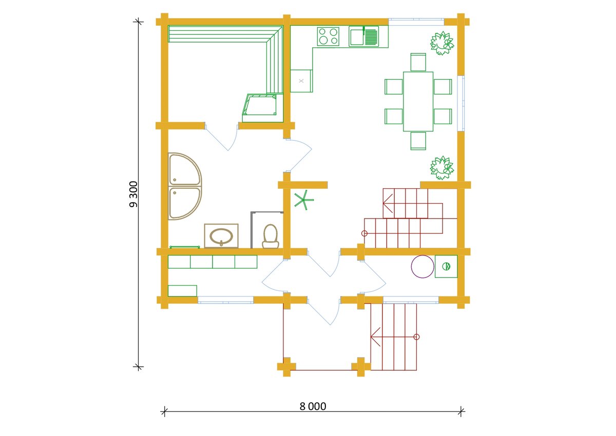 Отличный вариант дачного дома с баней 8*9 м. | Деревяшки | Дзен