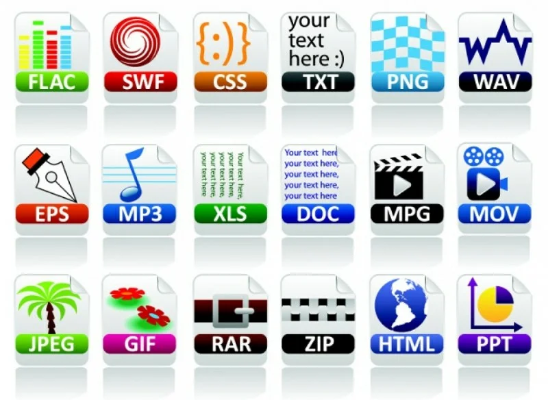 C file format. Файлы различных типов. Значки форматов файлов. Иконки расширений файлов. Графический файл иконка.