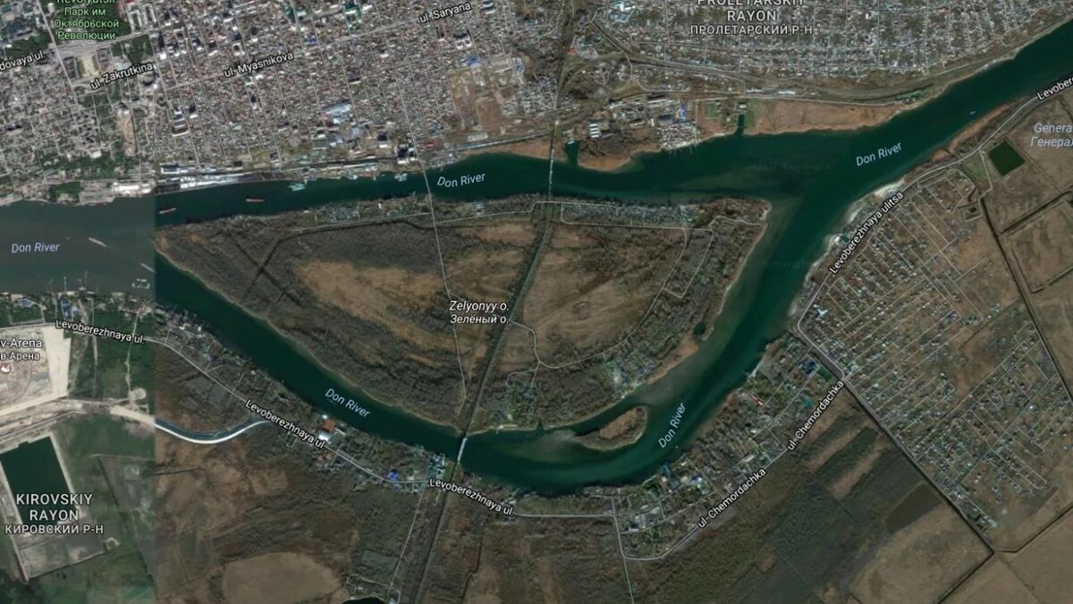 Остров Зеленый. Съемка Google map.