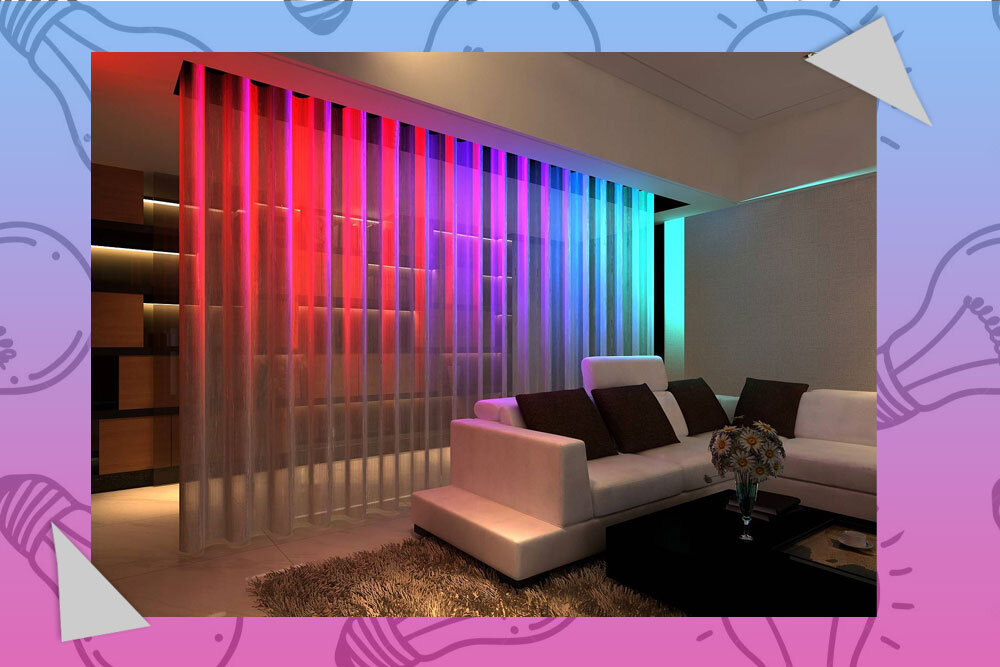 использование цветной светодиодной подсветки