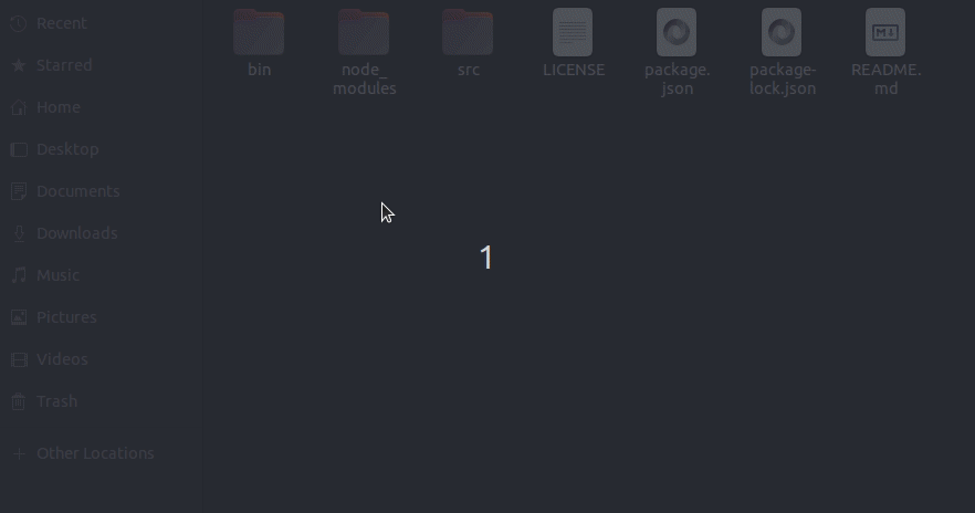 Опция «Открыть в терминале» на Ubuntu. Видеозапись от автора