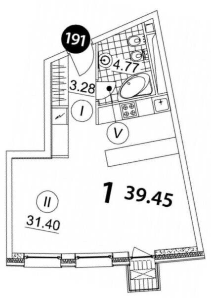 Квартира 39,45 м²