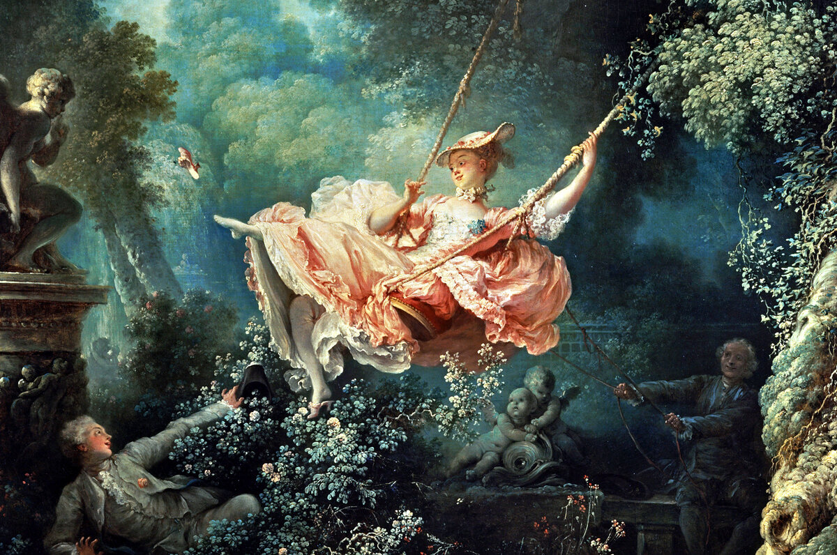 Жан Оноре Фрагонар «Качели»,  фрагмент