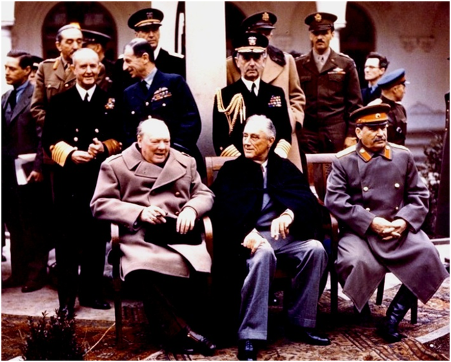 Черчилль, Рузвельт и Сталин в Ливадии. Февраль 1944 года