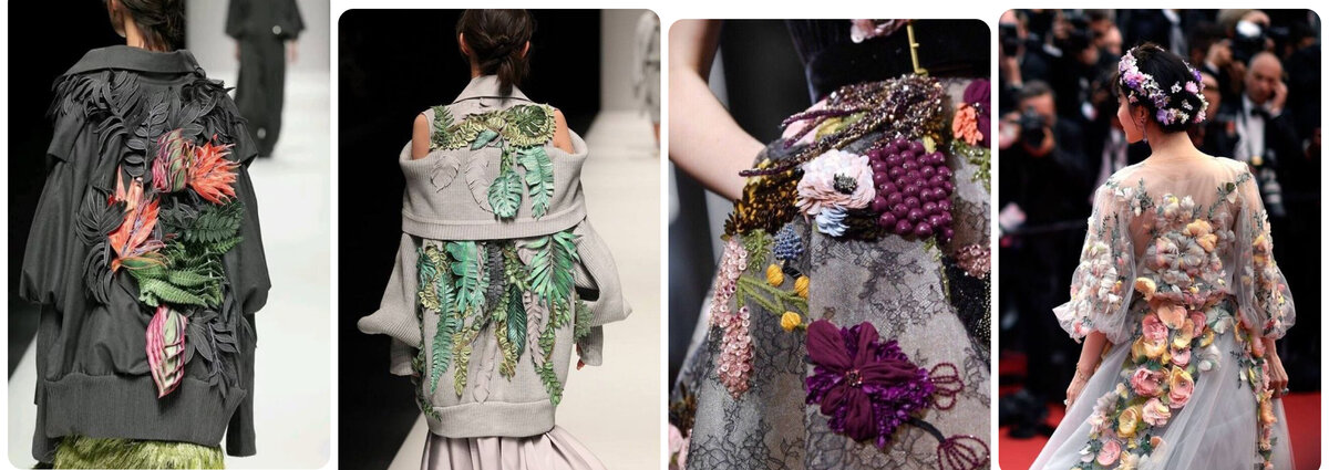 роскошь Haute couture имеет корни в старинной объемной вышивке- фотоколлаж автора 
