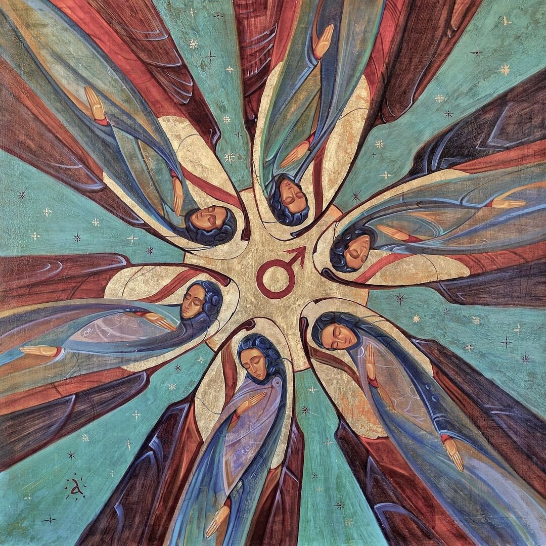 «Калейдоскоп»///дерево, темпера, золотая поталь///76х76///2021