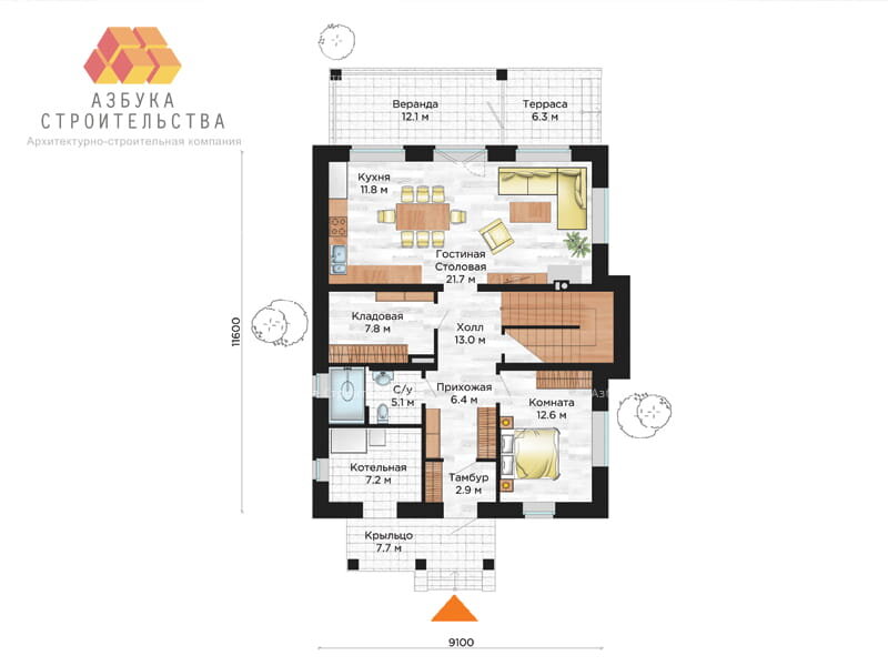 Планировочное решение 1-го этажа