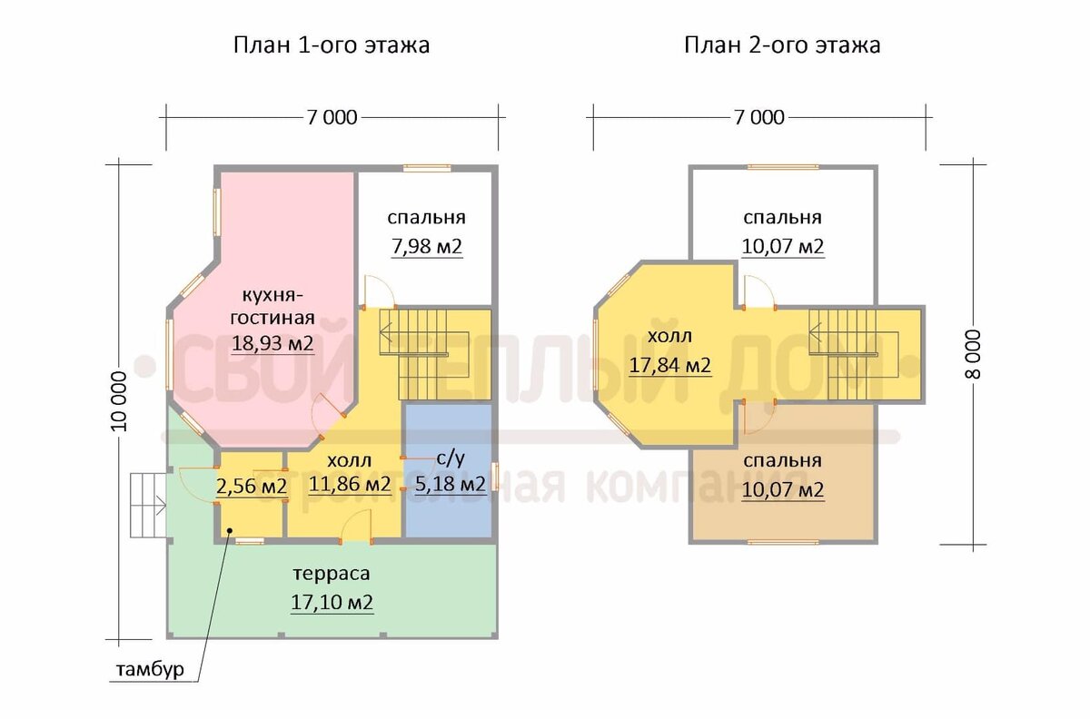 Оригинальная планировка дома по проекту КД-46