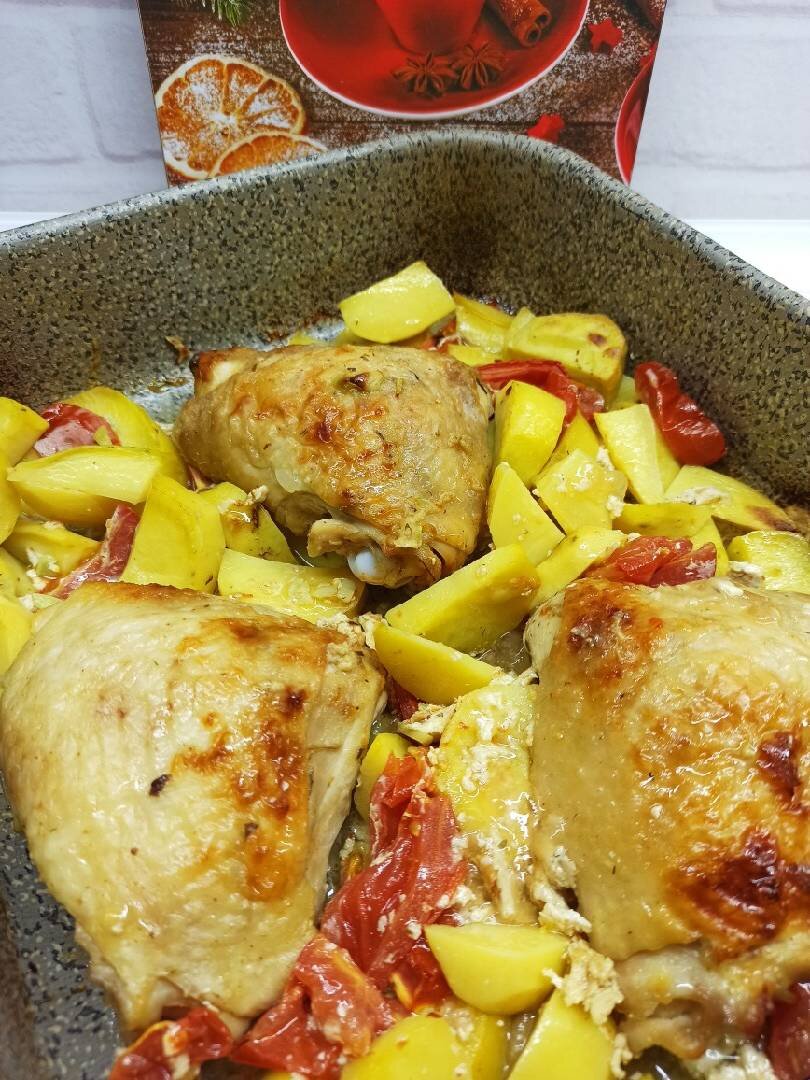 Картошка тушеная в духовке с курицей, рецепт пошагово с фото