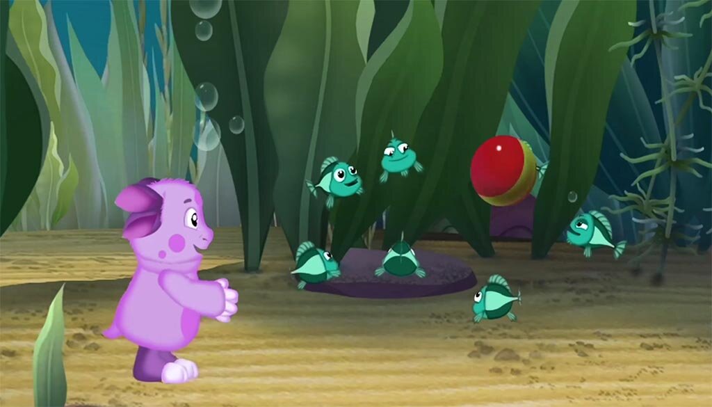 Киноляпы в Лунтике. Мяч под водой.