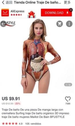  По словам учительницы, костюм она нашла случайно на AliExpress, в разделе «купальники».