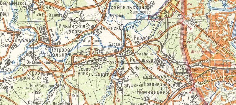 Карта усово московская область