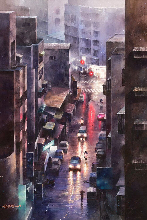 Lin Ching Che                                                              “Moving in Space between Light and Rain”