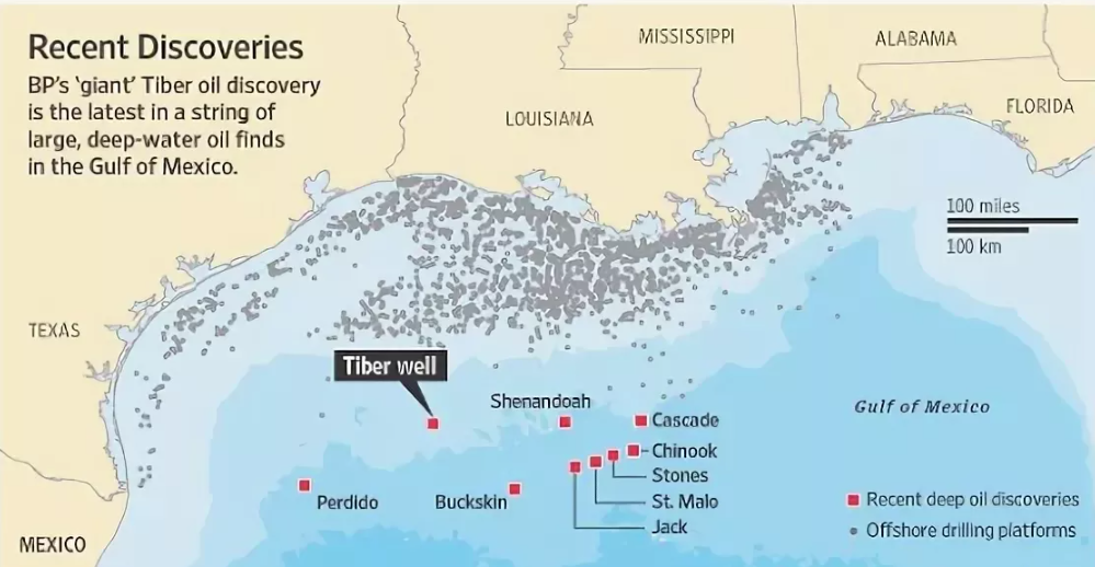 Серым плотность буровых платформ в Мексиканском заливе-потенциальные объекты разлива нефти