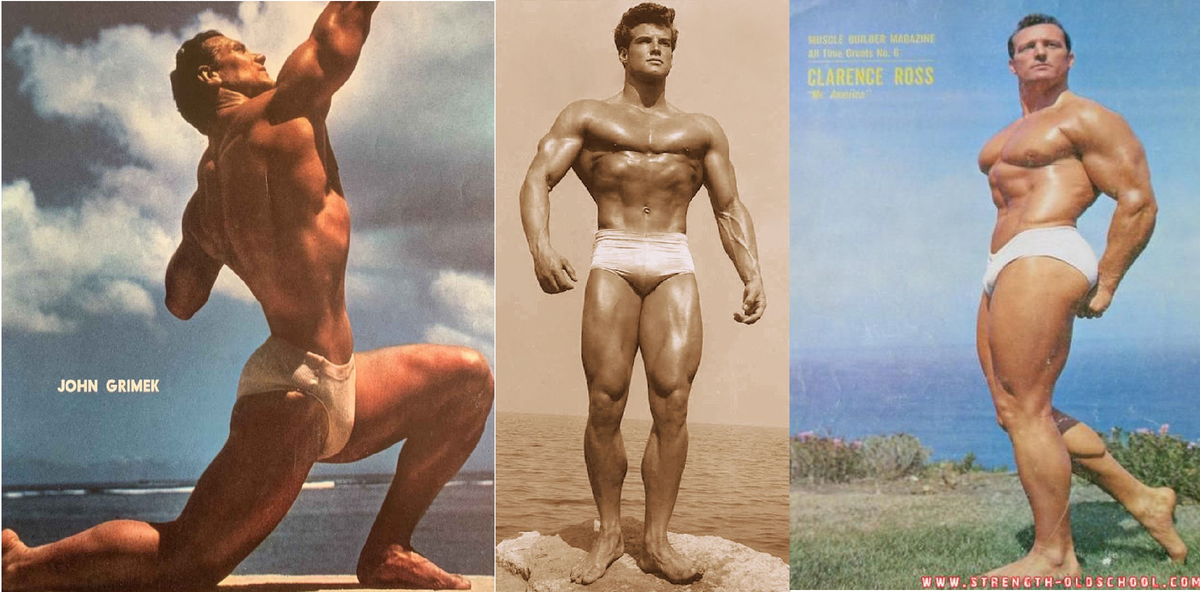 Джон Гримек, начинающий Стив Ривз и Кларенс Росс.