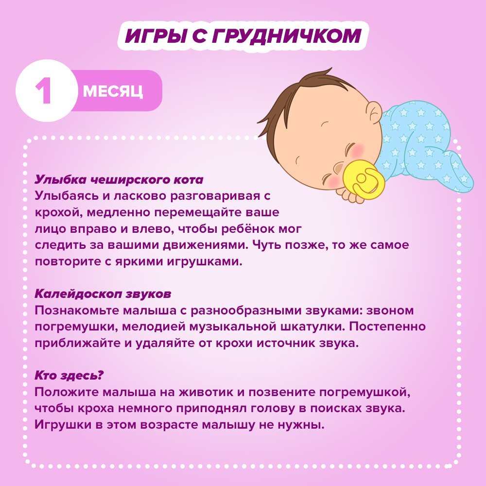 Игры с малышом в 1 месяц