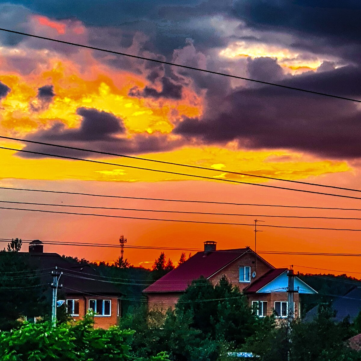 Поливаново огненный закат