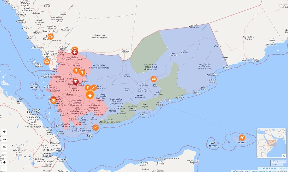 Ситуация в йемене на сегодняшний день карта боевых действий