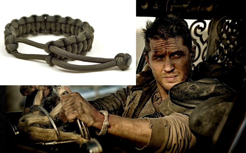 Вот он, браслетик, от которого не откажется ни один брутал! Человеку, знакомому с макраме, хватит 15 минут, чтобы его изготовить. В противном случае поищите в интернете "геркулесов узел" - он простой. Бриллиантовый узел (шишечка, скрепляющая концы шнура) посложнее, но тоже посильно. И то, и другое, и даже весь процесс создания есть на Ютубе. Коллаж с Яндекс.Картинок