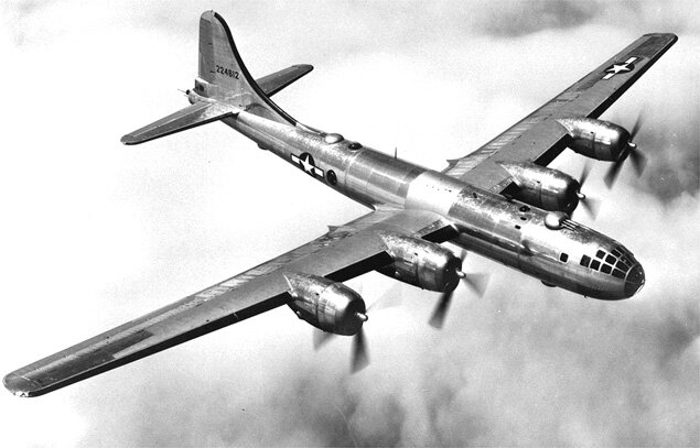 Американский бомбардировщик B-29. Такие машины совершили налет на Токио, фото: Wikimedia Commons