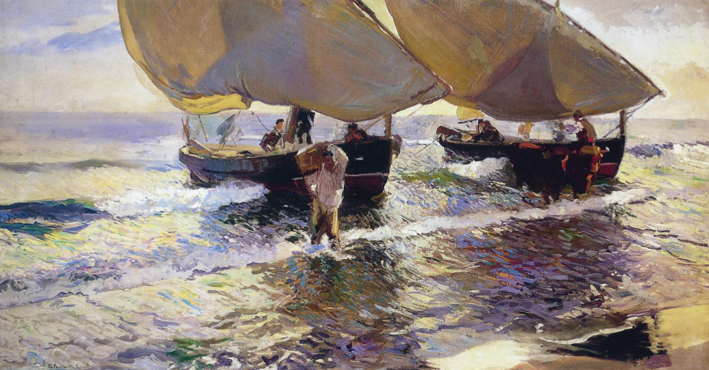 Фотография картины Х. Сорольи "Рыбаки" (из свободных источников)