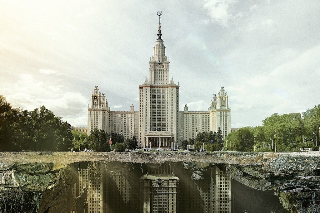 Г под. Подземная Москва МГУ. МГУ город под землей. Подземный город под Москвой МГУ. Здание МГУ под землей.