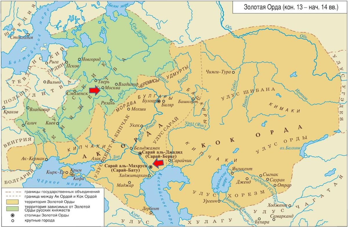 Карта золотой орды и Руси 13 век. Карта золотой орды улус Джучи. Золотая Орда в 13 веке карта. Золотая Орда на карте древней Руси.