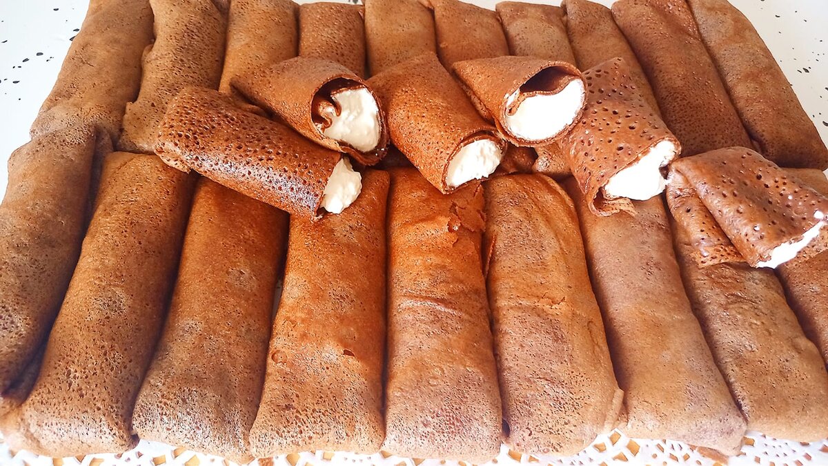 Шоколадные блинчики с начинкой