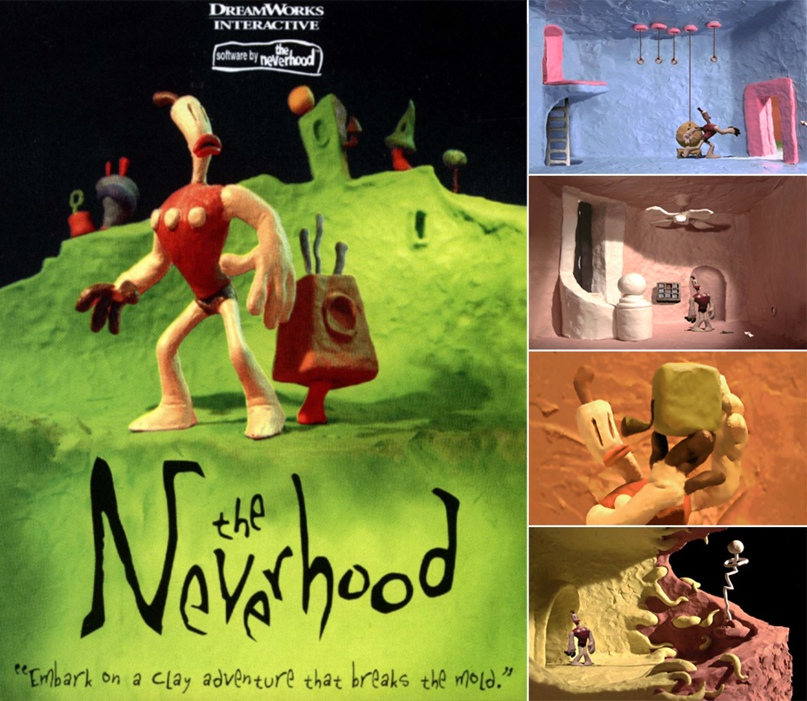 В 1996 году свет увидел великолепный и необычный квест The Neverhood, разработанный и изданный компанией DreamWorks Interactive. Особенностью этой игры было то, что он был сделан из пластилина.-2