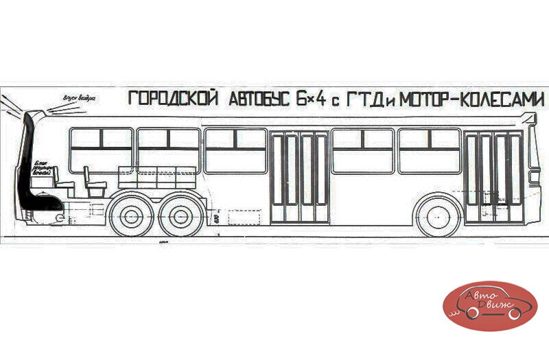 Компоновка предполагаемого турбоэлектробуса