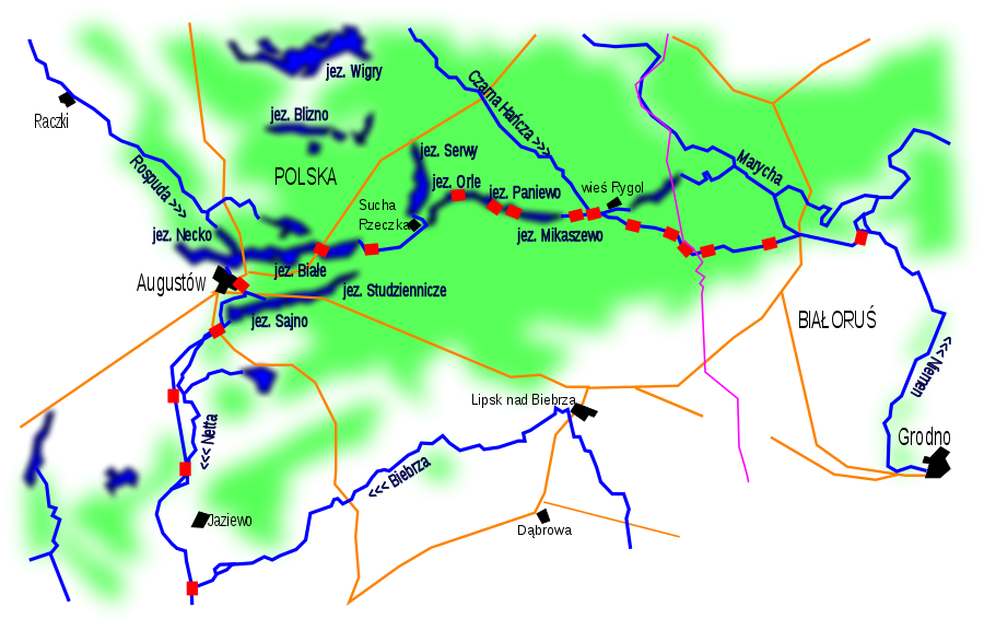 Августовский канал карта