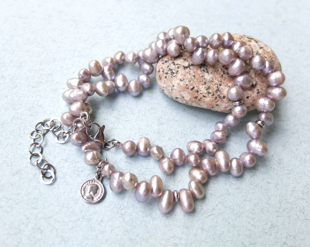 арт. ж-1071 Чокер из серого жемчуга