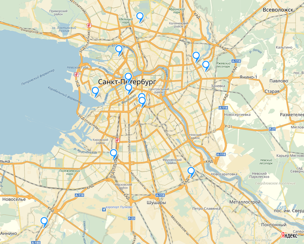 Карта Санкт-Петербурга. Карта Питера с улицами. Новостройки спб на карте лисино